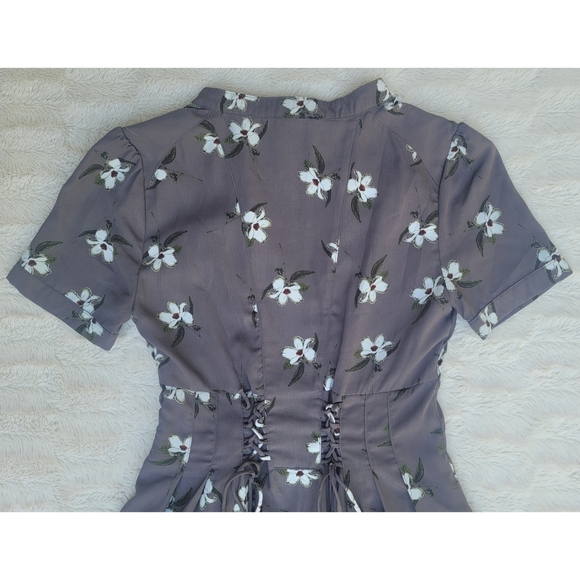 Storia gray floral dress - Picture 14 of 16